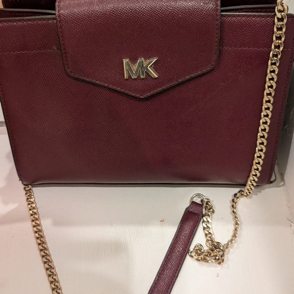 Michael Kors leather Burgundy Cross Body Bag
